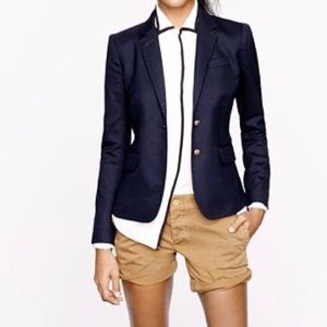 J Crew Schoolboy Blazer Navy Blue Stretch Wool 2